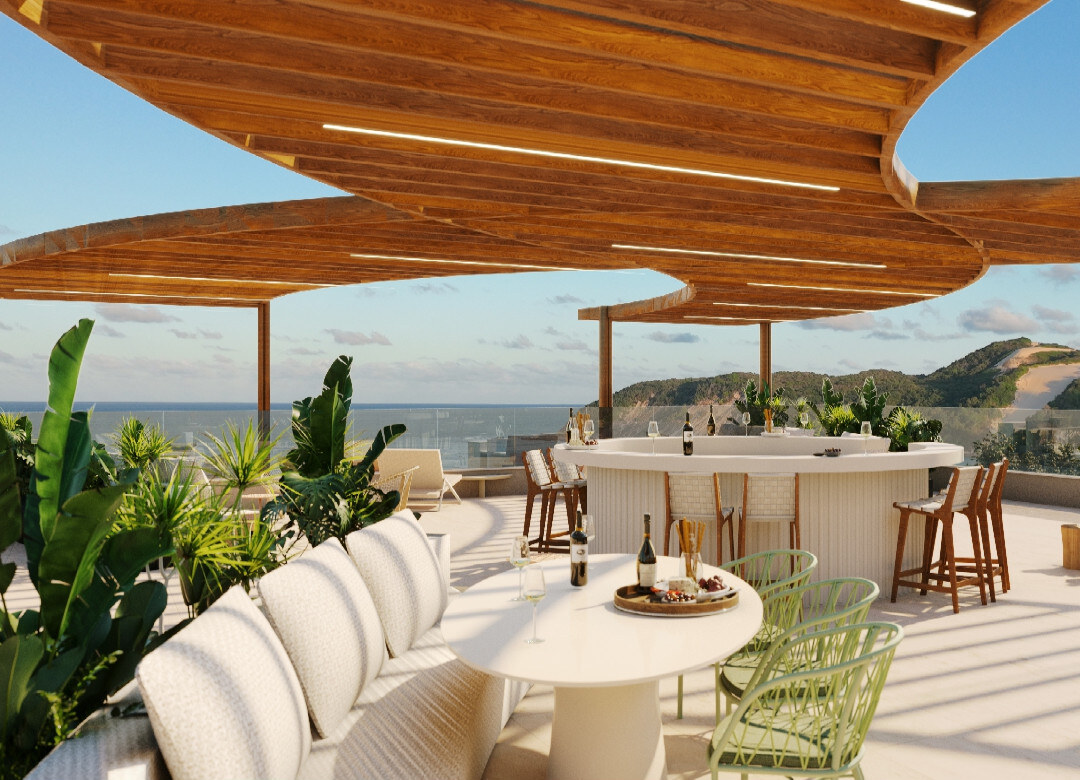 Lounge panorâmico no rooftop do Privilege